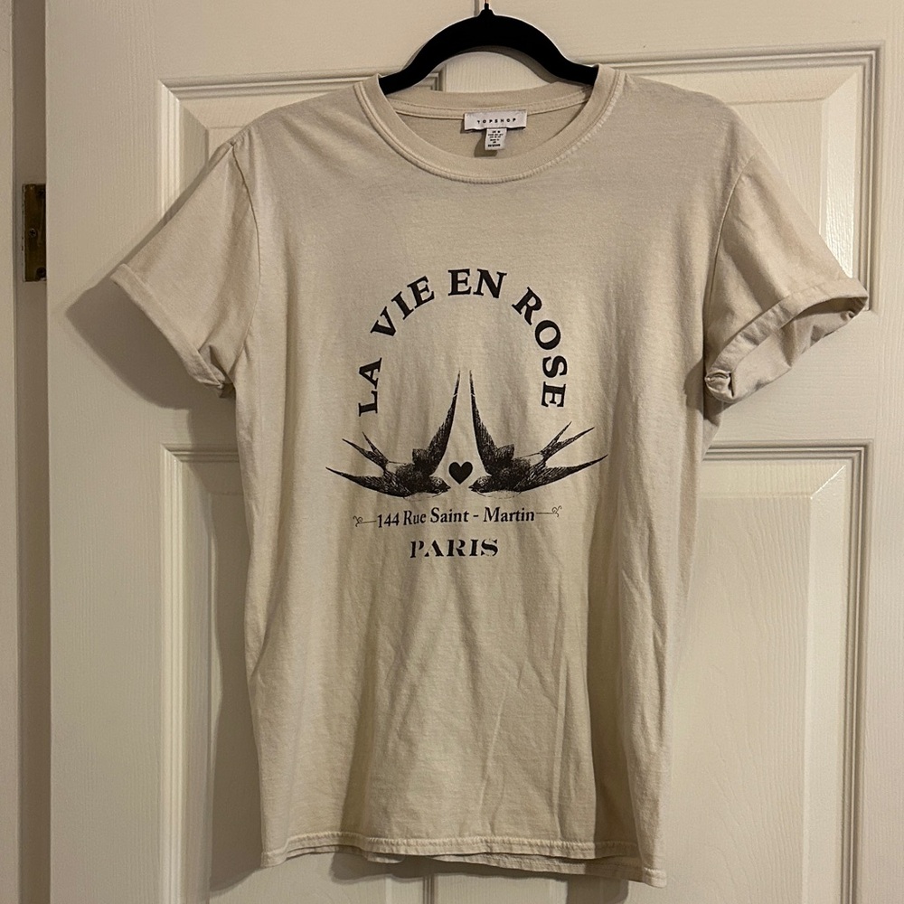 Topshop La Vie En Rose Cream Graphic Tee